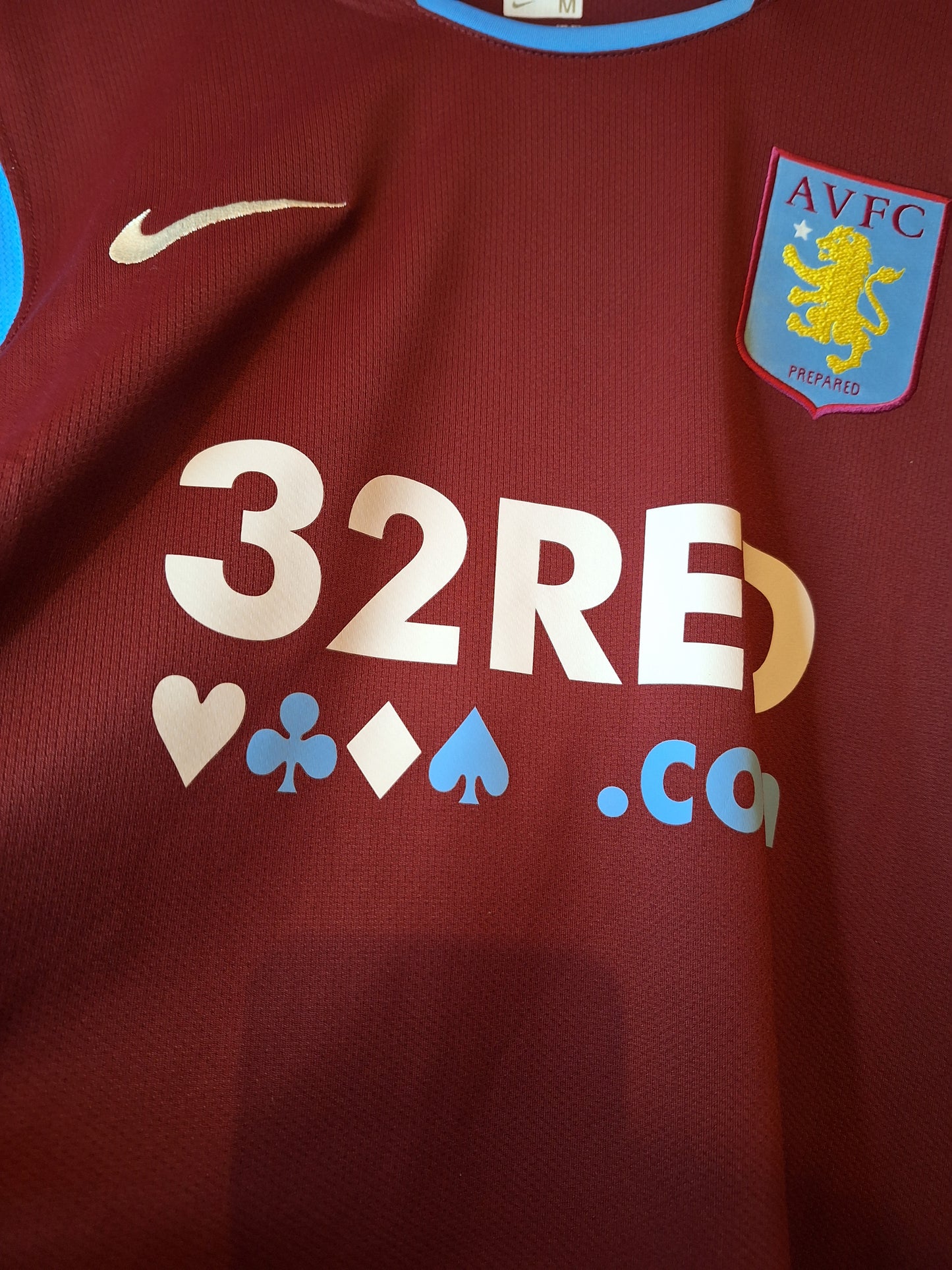 Tricou fotbal Aston Villa 2007-2008, player issue, Young 7, M
