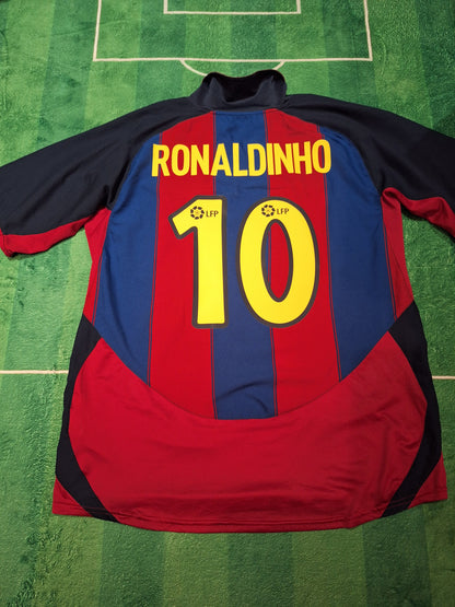 Tricou fotbal Barcelona 2003 2004, Ronaldinho 10, L