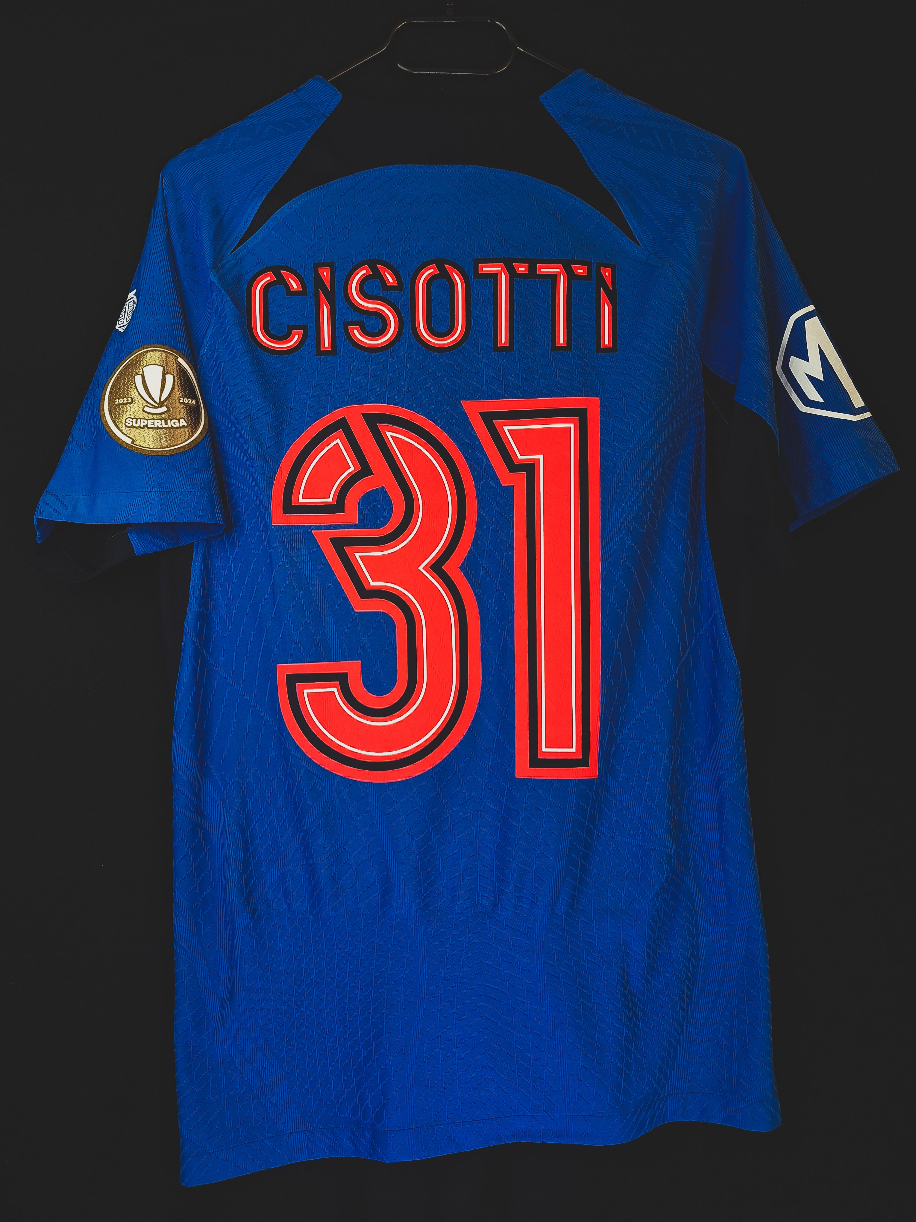 Tricou fotbal de joc FCSB 2024-2025, Cisotti 31, M – RetroTops