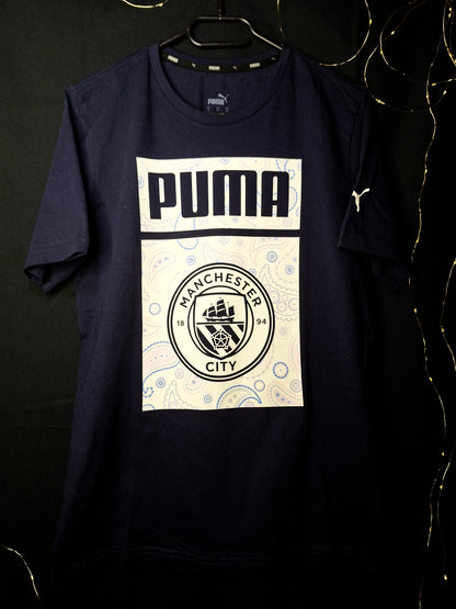 Tricou grafic fan Manchester City, bumbac, S