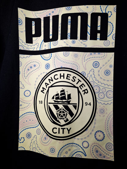 Tricou grafic fan Manchester City, bumbac, S
