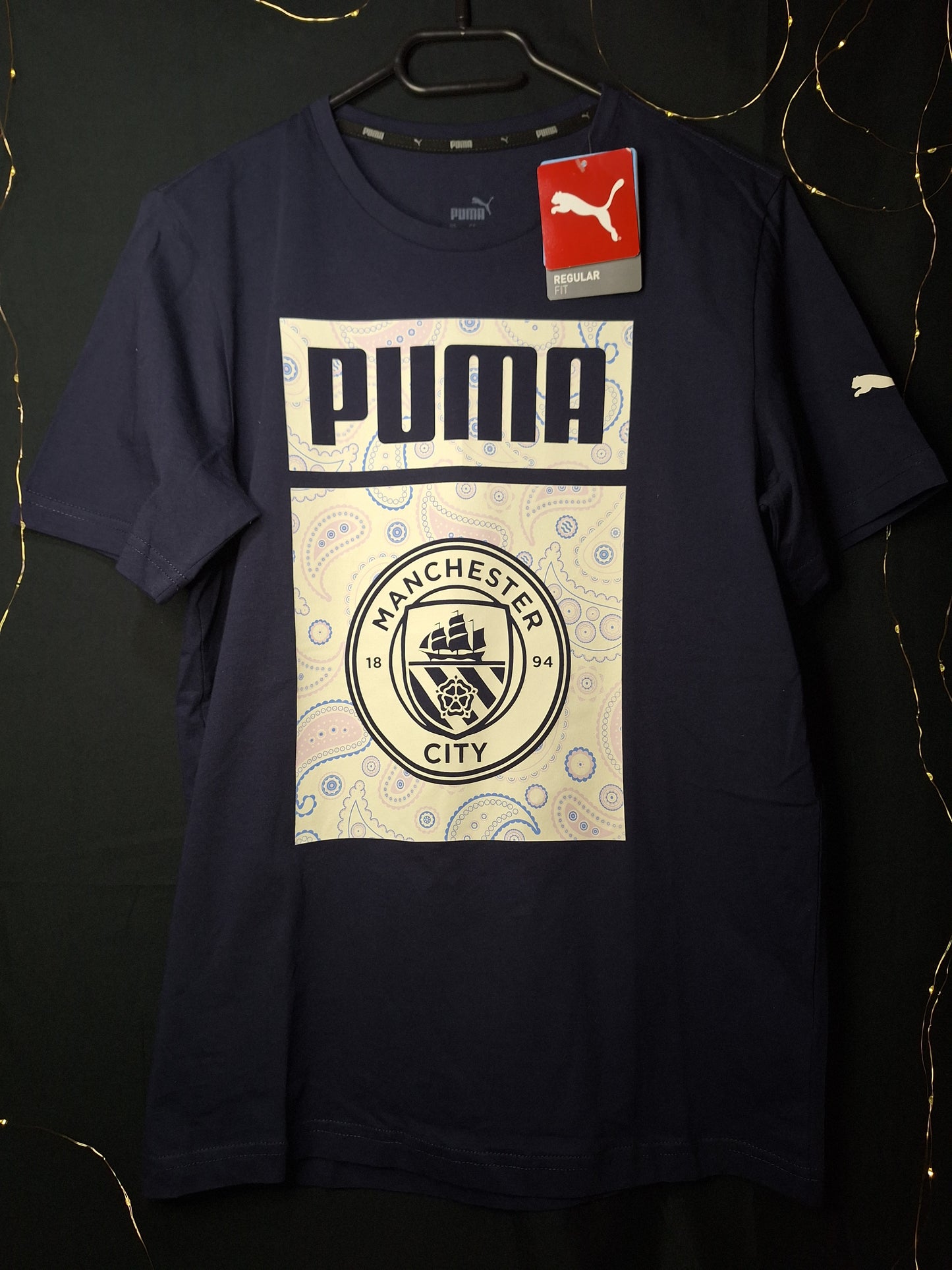 Tricou grafic fan Manchester City, bumbac, S