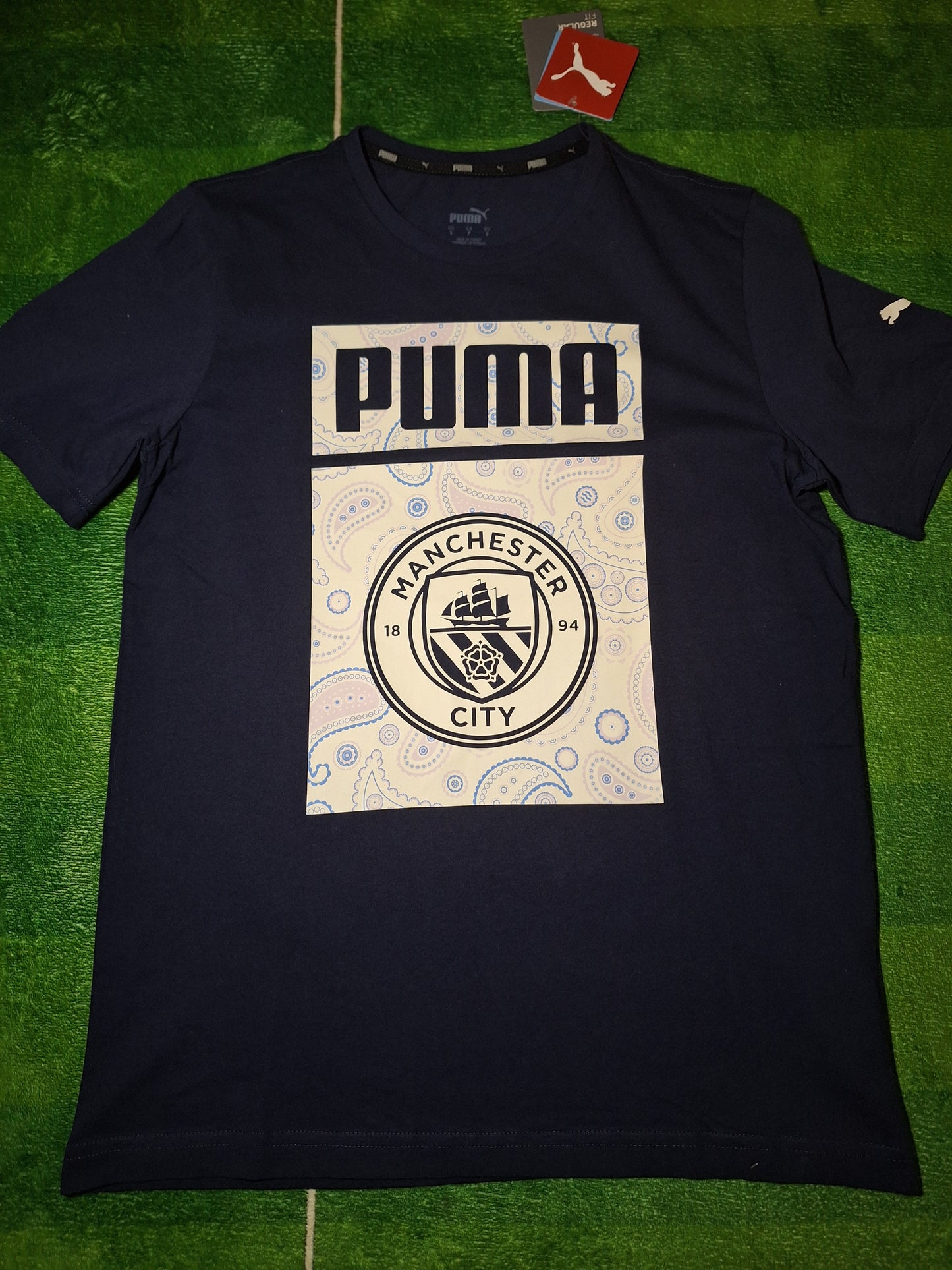 Tricou grafic fan Manchester City, bumbac, S