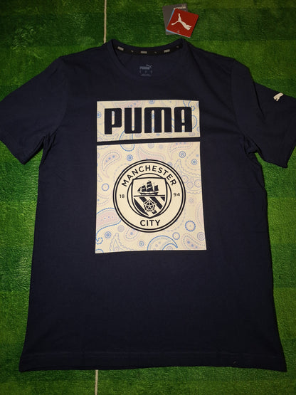 Tricou grafic fan Manchester City, bumbac, S