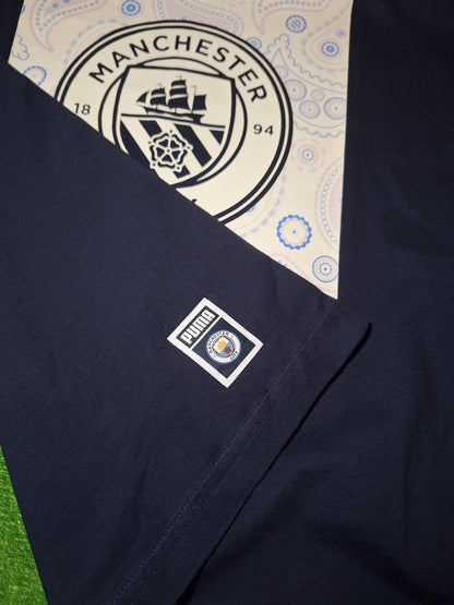 Tricou grafic fan Manchester City, bumbac, S