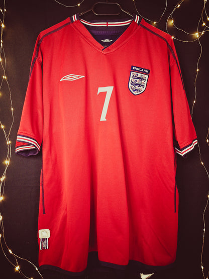 Tricou fotbal Anglia away 2002, Beckham 7, XL