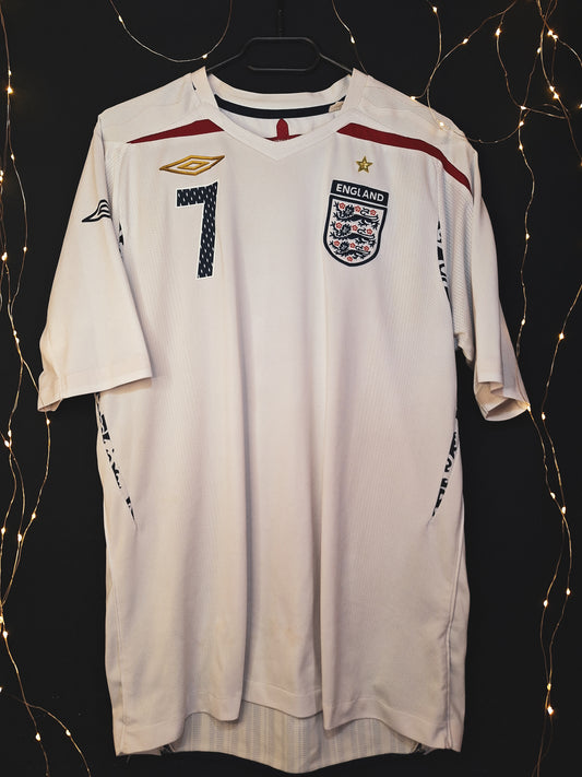 Tricou fotbal Anglia 2007-2008, Beckham 7, L
