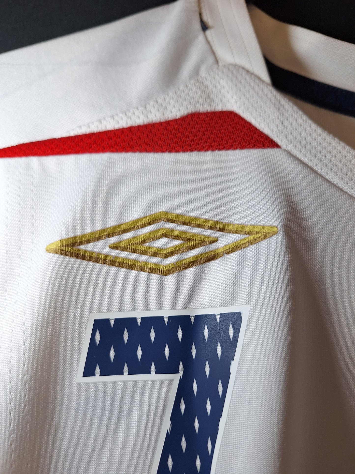 Tricou fotbal Anglia 2007-2008, Beckham 7, L