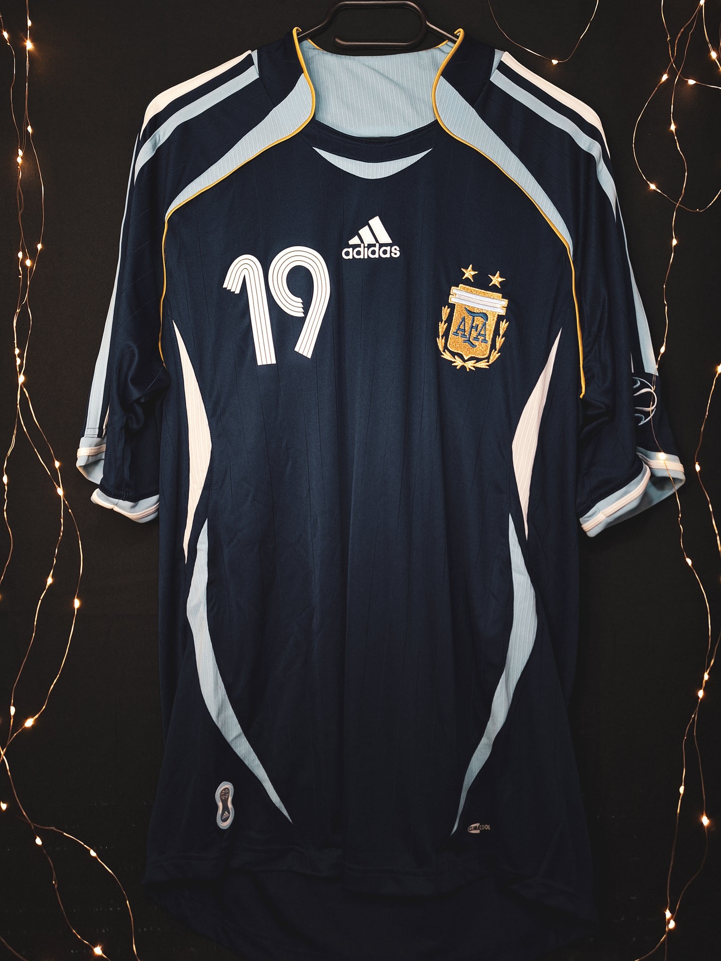 Tricou de fotbal Argentina 2006 deplasare, Messi 19, M