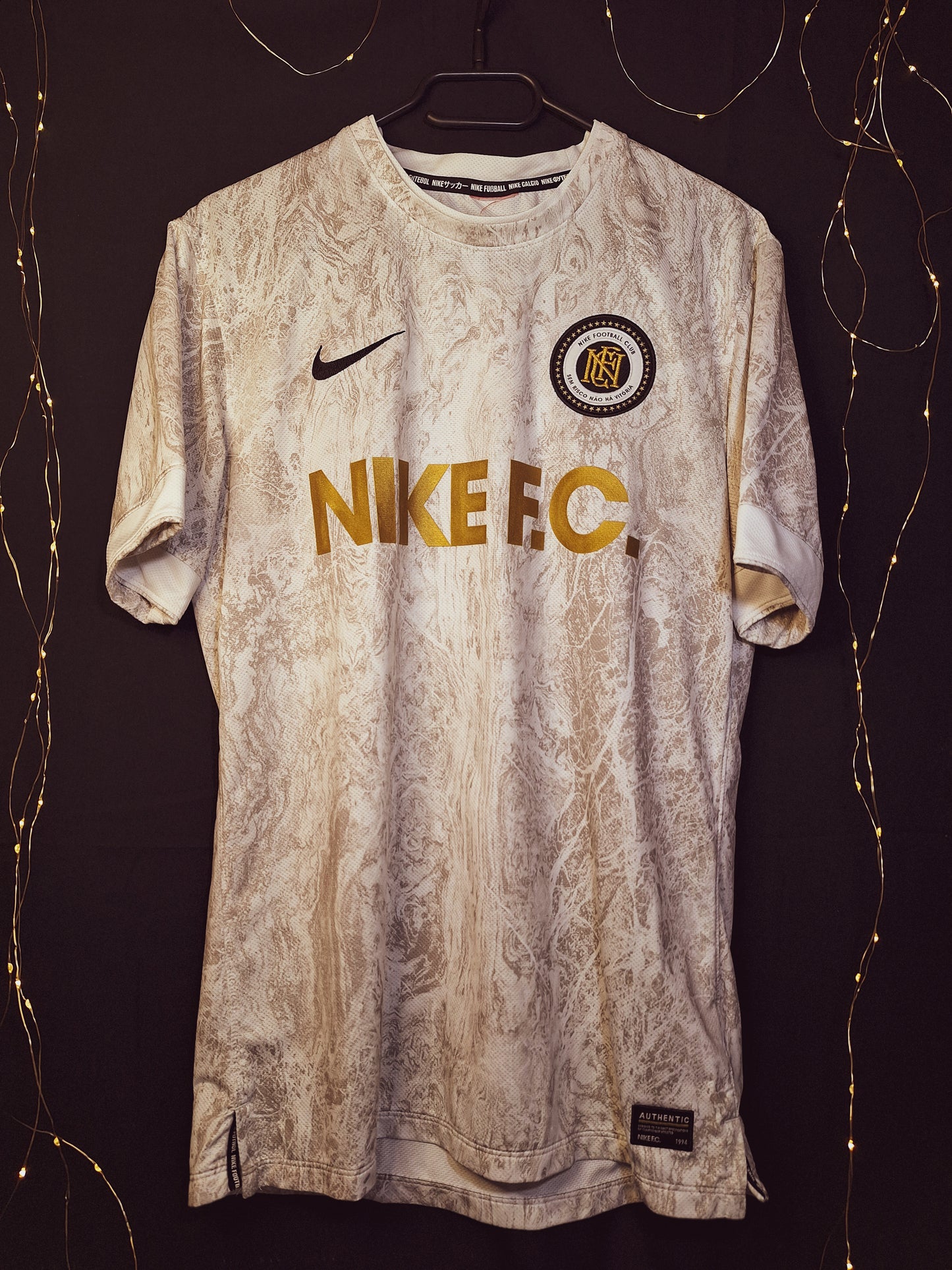 Marble white/gold Nike FC shirt 2018, M