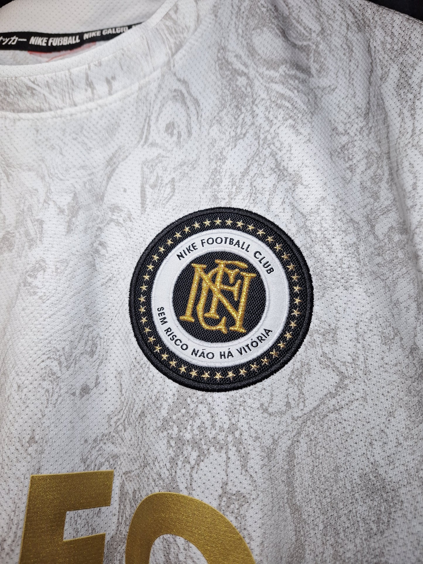 Marble white/gold Nike FC shirt 2018, M