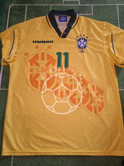 Tricou de fotbal Brazilia 1994-1997 acasă, Romario 11, XL